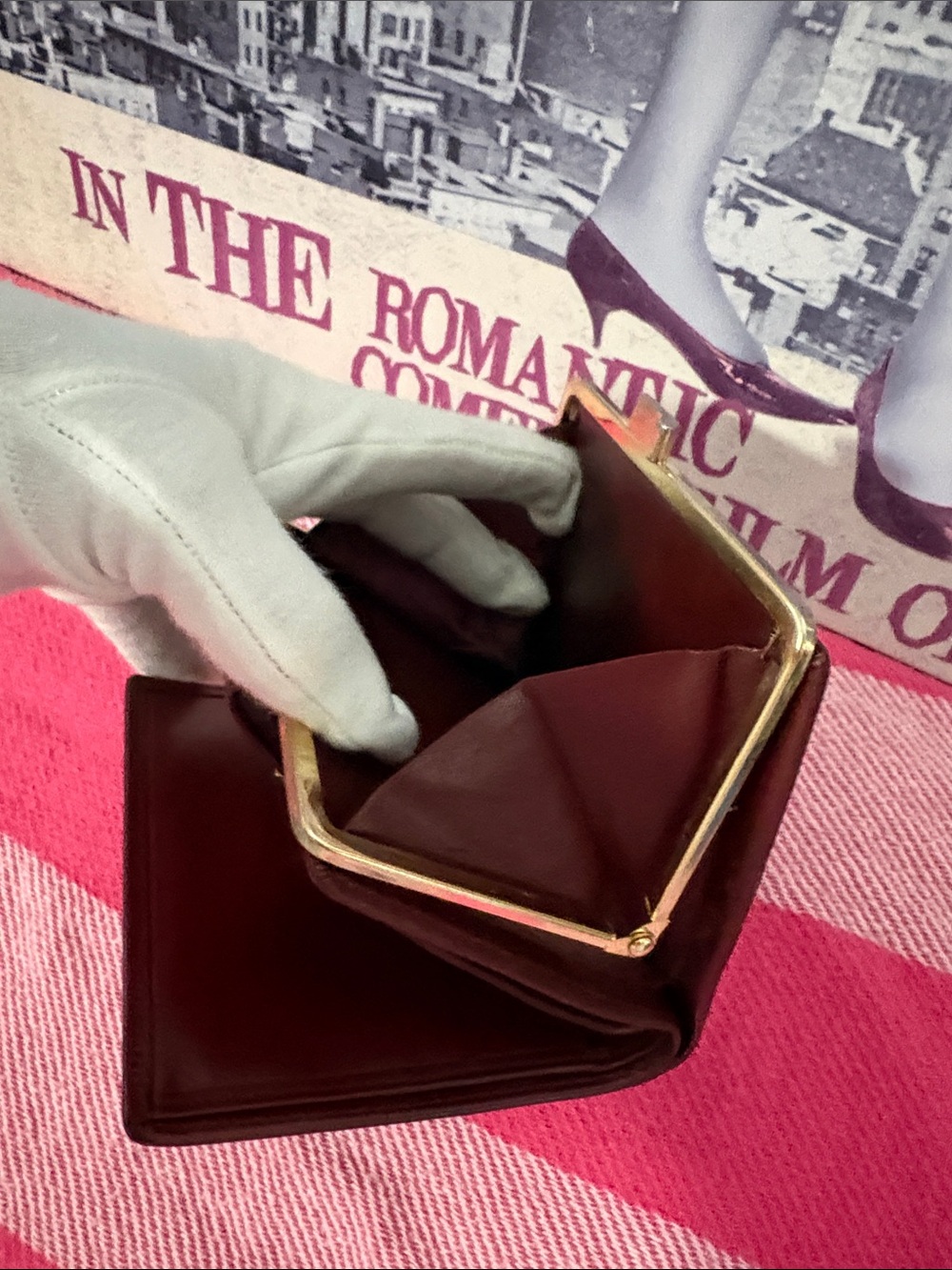 Givenchy Burgundy Leather kisslock with Gold Emblem - Picture 9 of 10